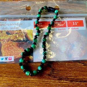 100% Baltic Amber & Jasper Polished 11”